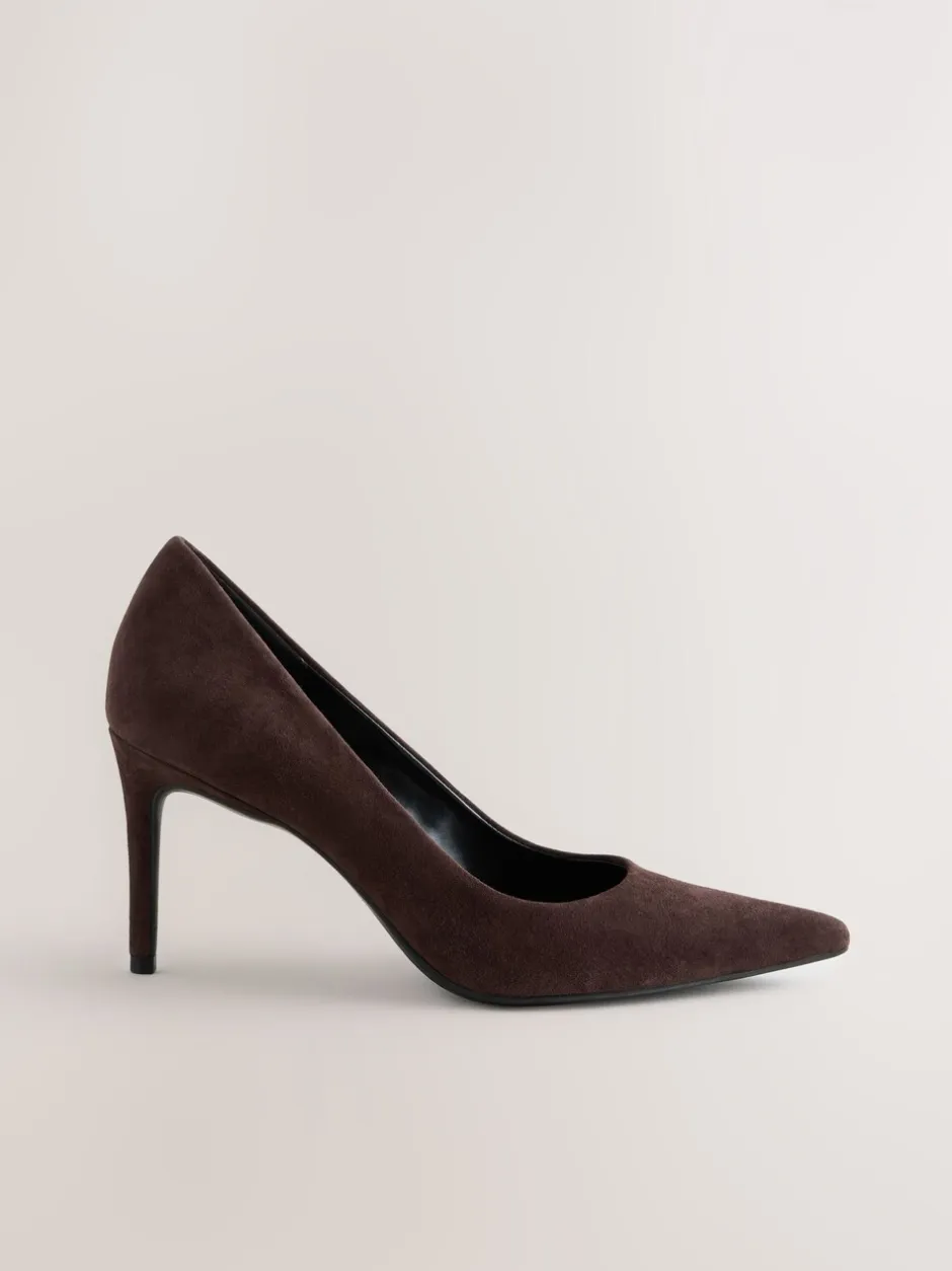 Schoenen Met Hakken|Gelegenheidskleding*Next Chocoladebruin suède - Leren mid-court pumps