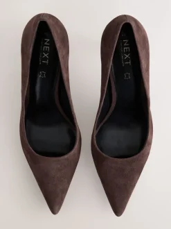 Schoenen Met Hakken|Gelegenheidskleding*Next Chocoladebruin suède - Leren mid-court pumps