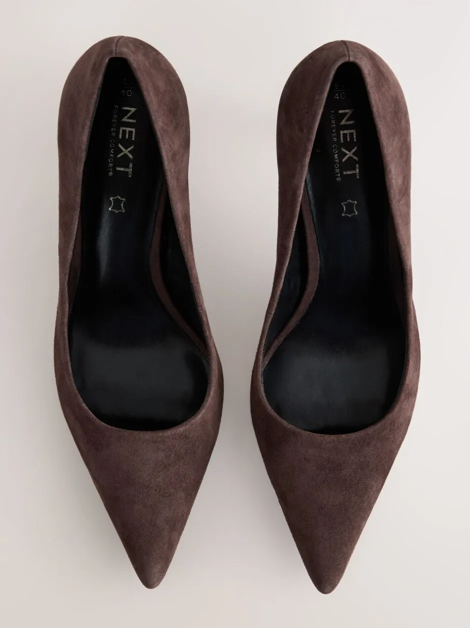 Schoenen Met Hakken|Gelegenheidskleding*Next Chocoladebruin suède - Leren mid-court pumps