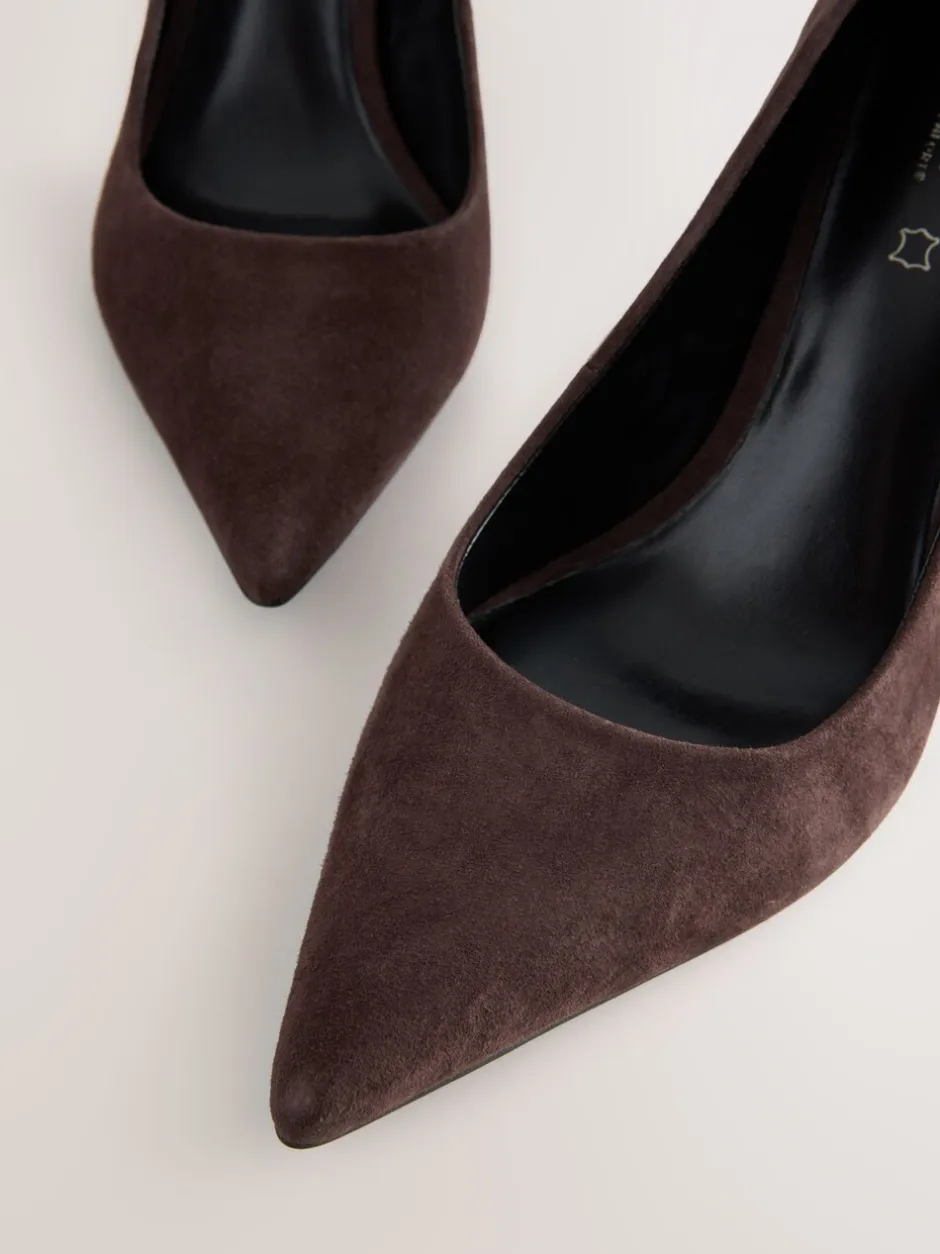 Schoenen Met Hakken|Gelegenheidskleding*Next Chocoladebruin suède - Leren mid-court pumps