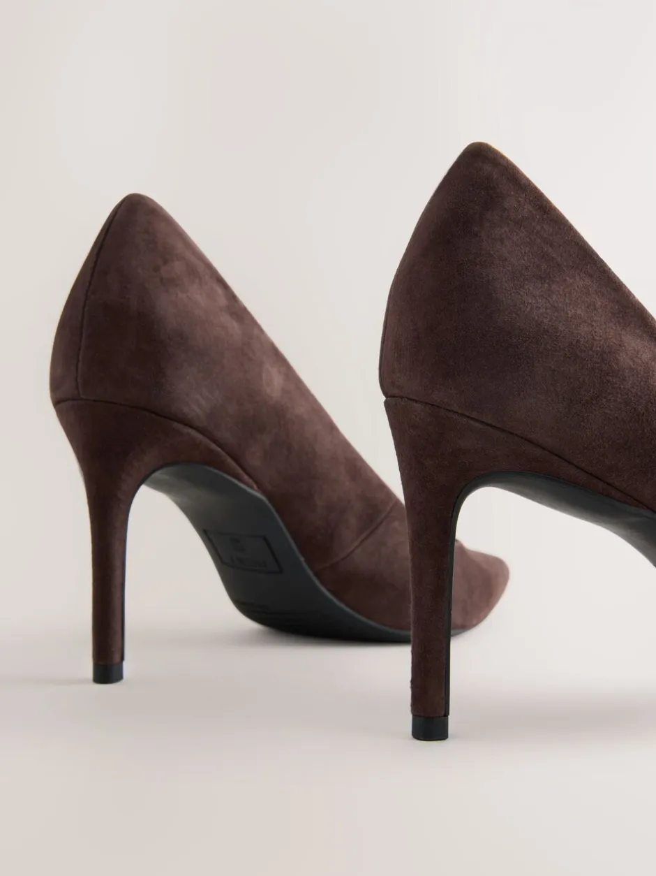 Schoenen Met Hakken|Gelegenheidskleding*Next Chocoladebruin suède - Leren mid-court pumps