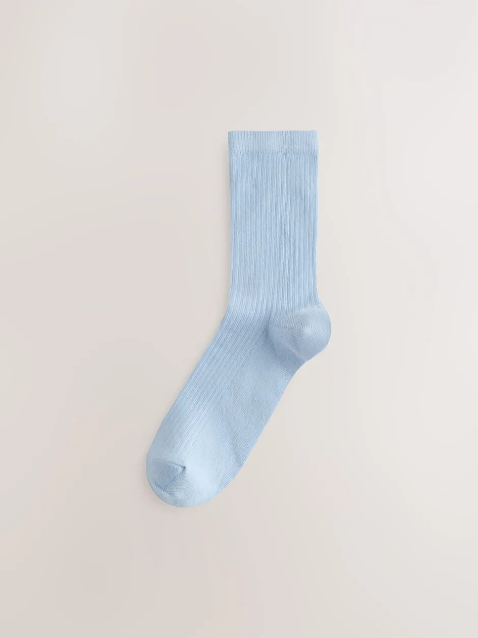 Sokken En Panty's*Next - 4 Paar geribbelde enkelsokken Chocoladebruin/blauw