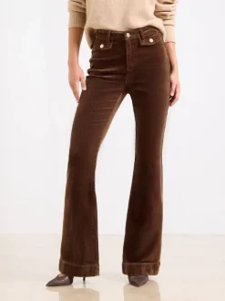 Jeans*Lipsy - Glam jeans met wijde pijpen Chocoladebruine corduroy