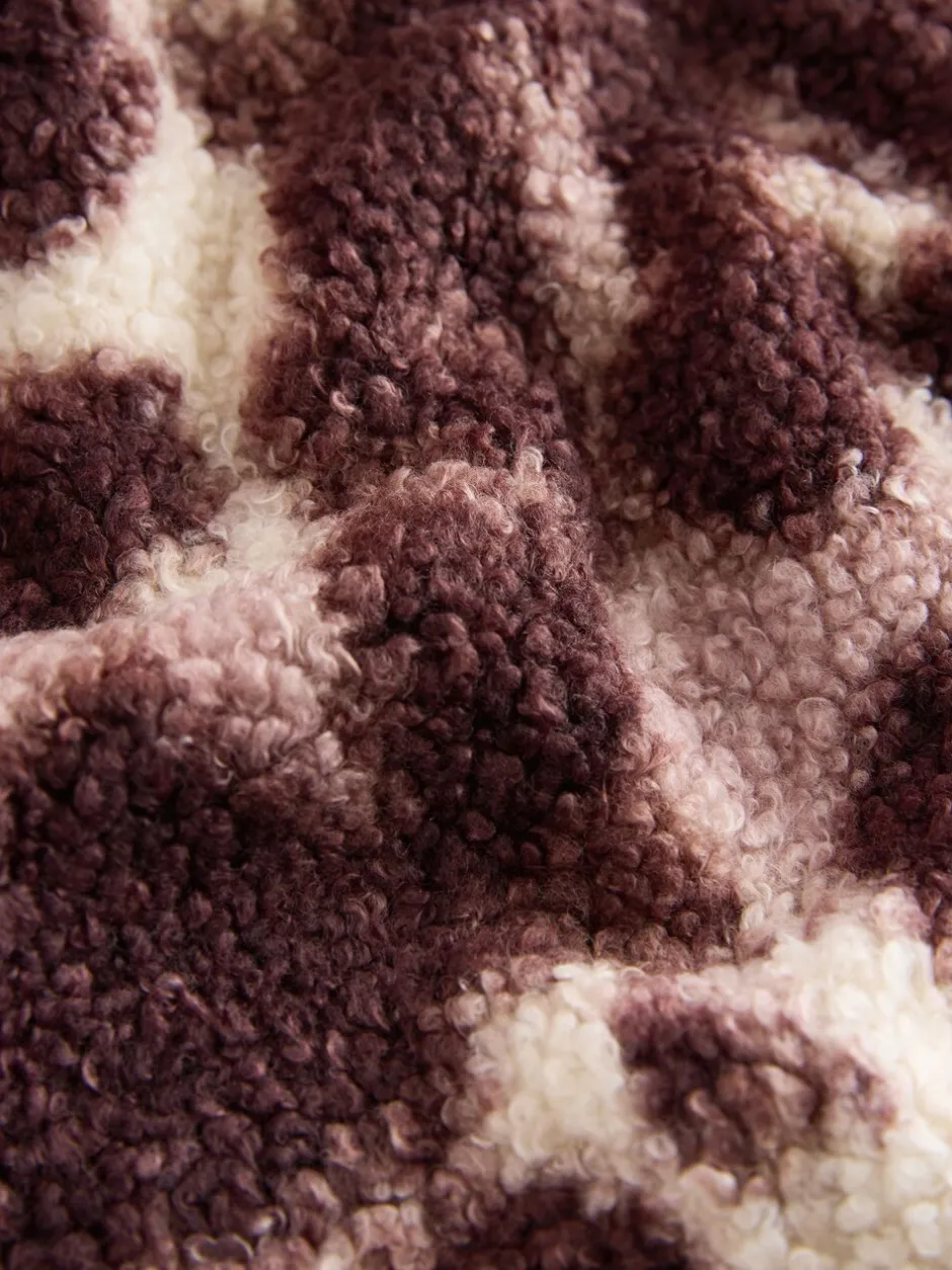 Hoody's En Sweatshirts|Next Chocoladebruin/roze luipaardprint - Soft Touch Knusse Teddy Borg Kwartrondrits Fleece