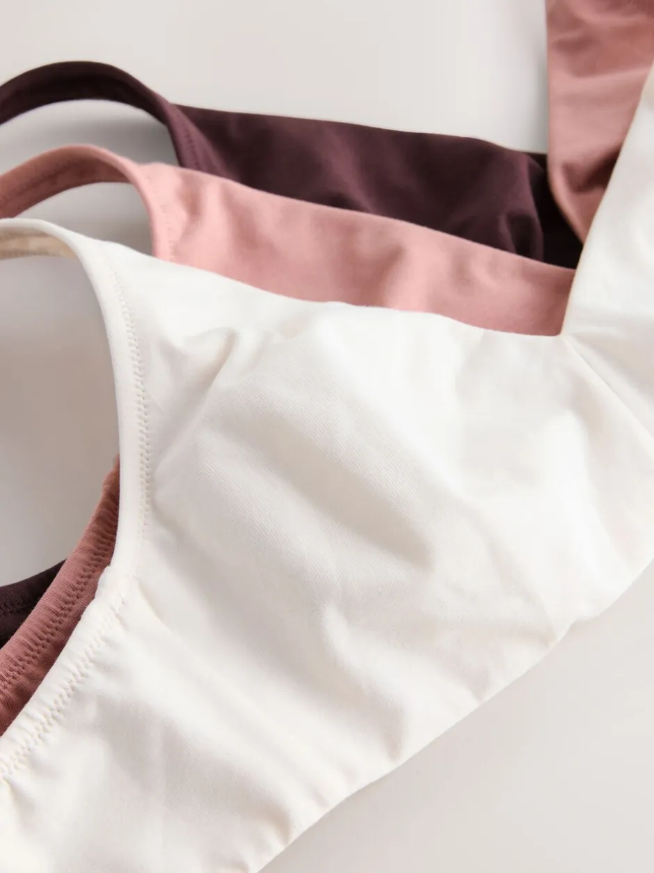 Beha's|Next - Katoenmix ultiem comfort beha's verpakking van 3 Chocoladebruin/Roze/Crème