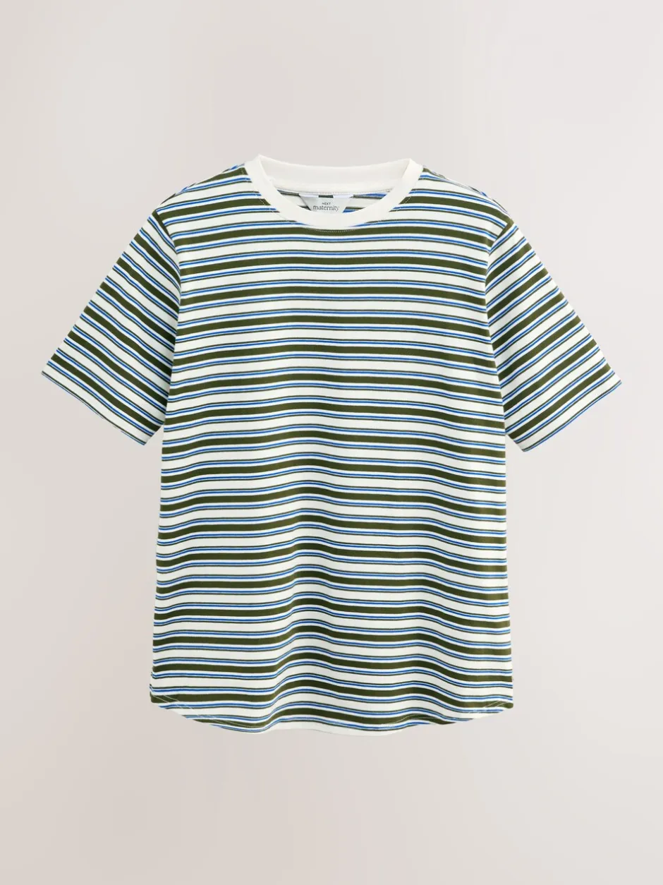 Moederschap*Next - Maternity Nursing T-Shirts 2 Pack Chocolate Brown and Green Stripe