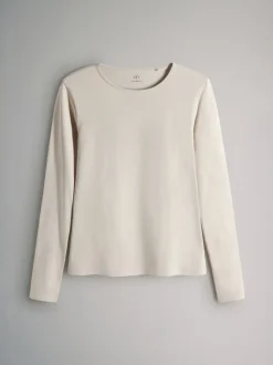 Tops En T-Shirts|The Set - - 7 T-shirts met lange mouwen en ronde hals Chocolate Brown/ Taupe Brown/ Light Brown/ Neutral