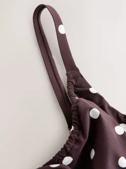 Badkleding|Next - DD+ bikinitop zonder vulling met beugel Chocolate Brown/Cream Spot