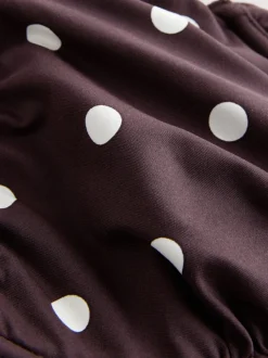 Badkleding|Next - DD+ bikinitop zonder vulling met beugel Chocolate Brown/Cream Spot