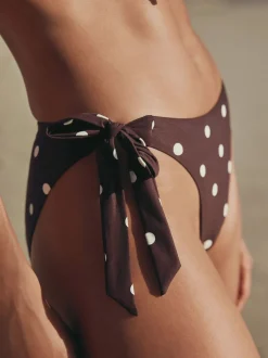 Badkleding|Next Chocolate Brown/Cream Spot - Bikinibroekjes
