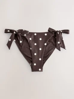 Badkleding|Next Chocolate Brown/Cream Spot - Bikinibroekjes