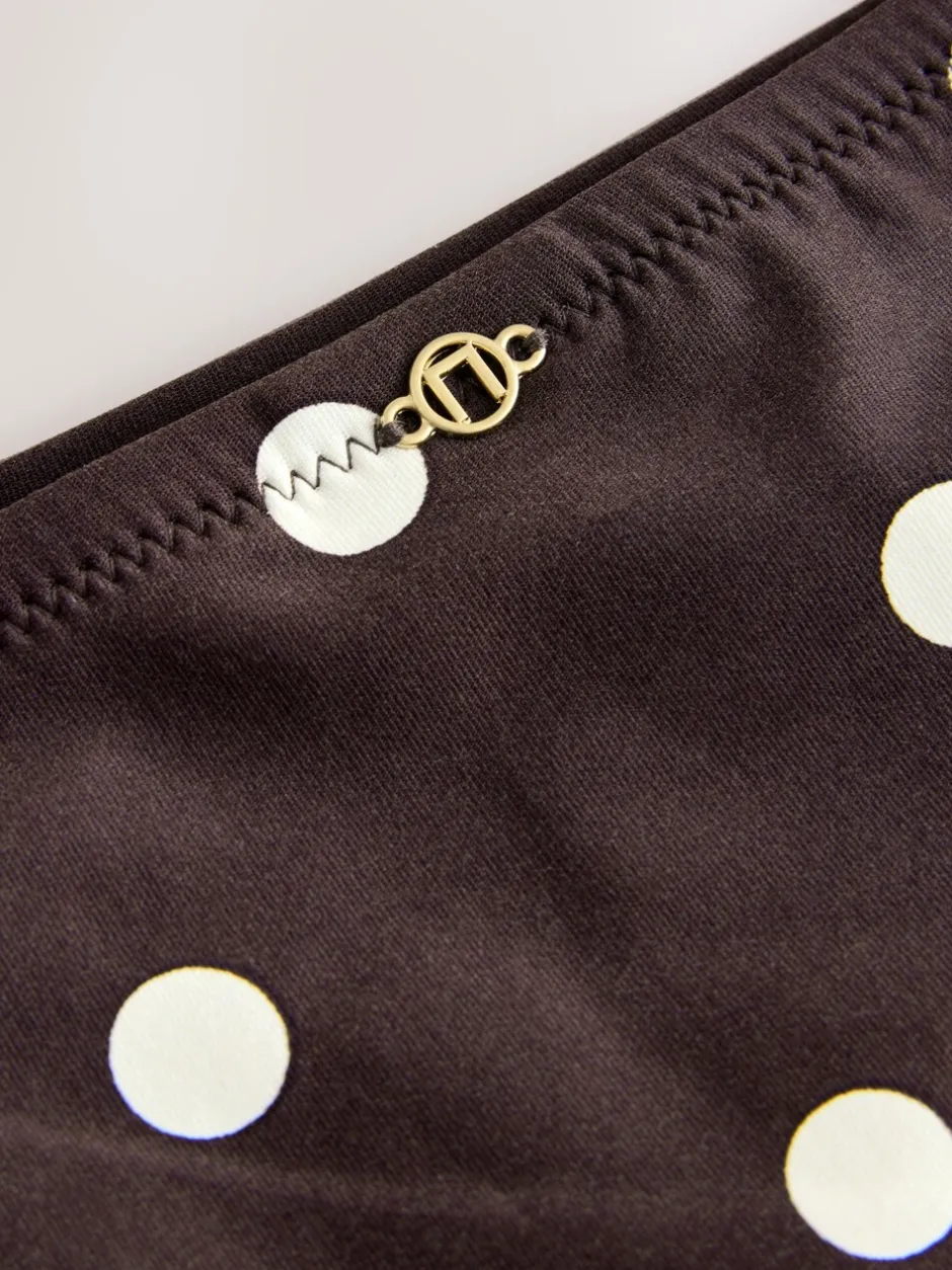 Badkleding|Next Chocolate Brown/Cream Spot - Bikinibroekjes