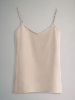 Tops En T-Shirts*The Set - 7 pakken dunne bandvest Tops Chocolate Brown/Cream/White/Blues