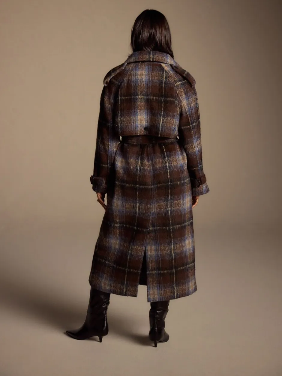 Jassen En Jacks|Next Chocoldebruin geruit - Trenchcoat