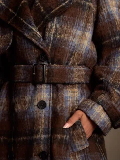 Jassen En Jacks|Next Chocoldebruin geruit - Trenchcoat
