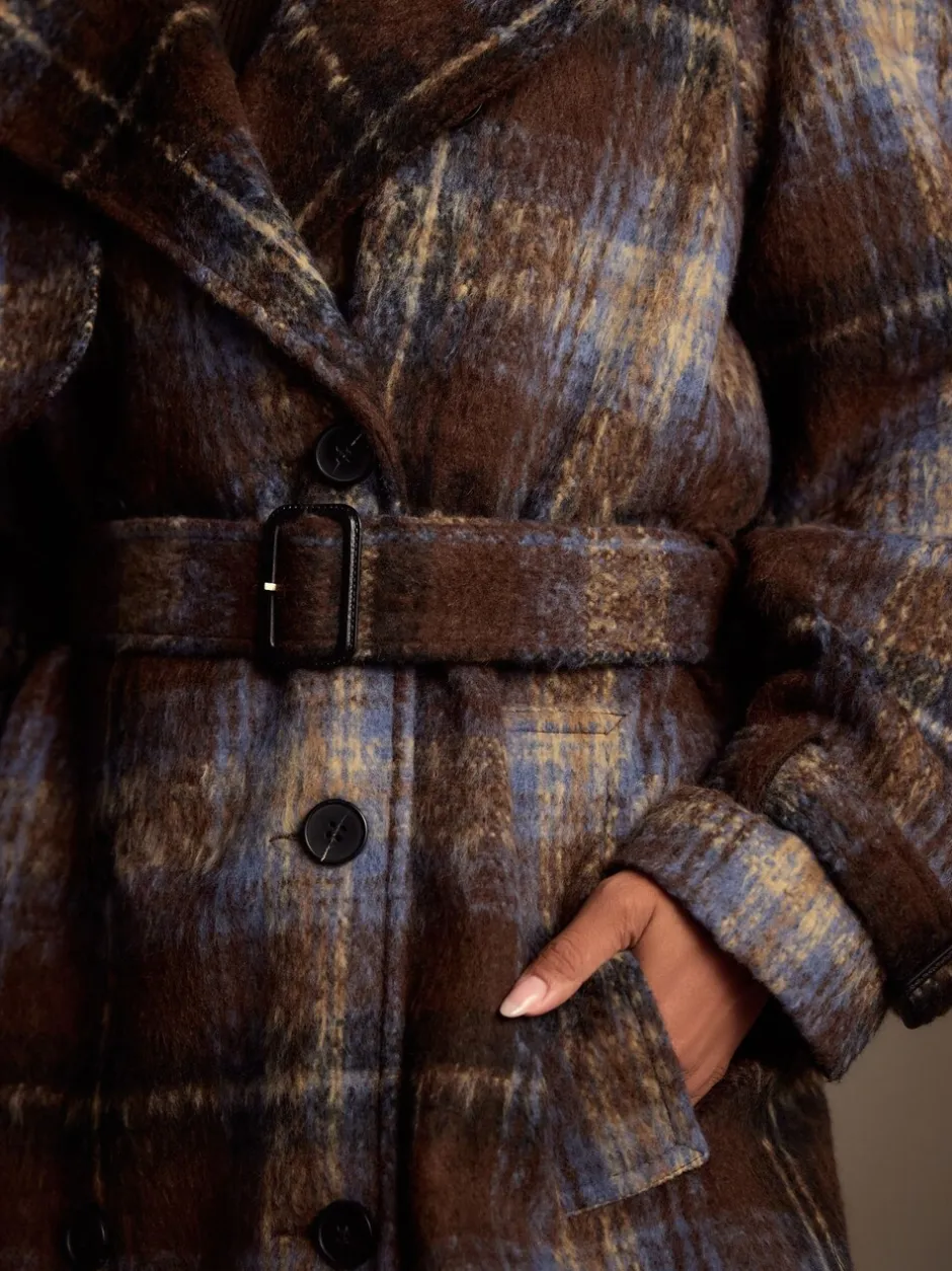 Jassen En Jacks|Next Chocoldebruin geruit - Trenchcoat