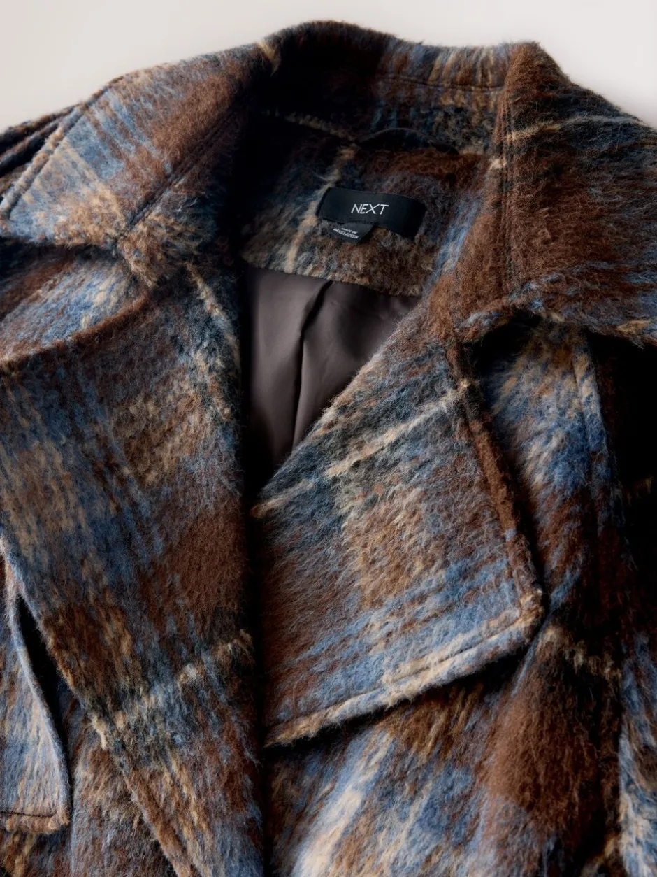 Jassen En Jacks|Next Chocoldebruin geruit - Trenchcoat