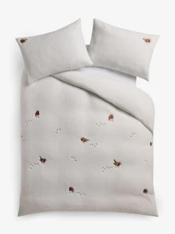 Beddengoedsets En Dekbedovertrekken*Next Christmas Robin fleece dekbedovertrek en kussensloop