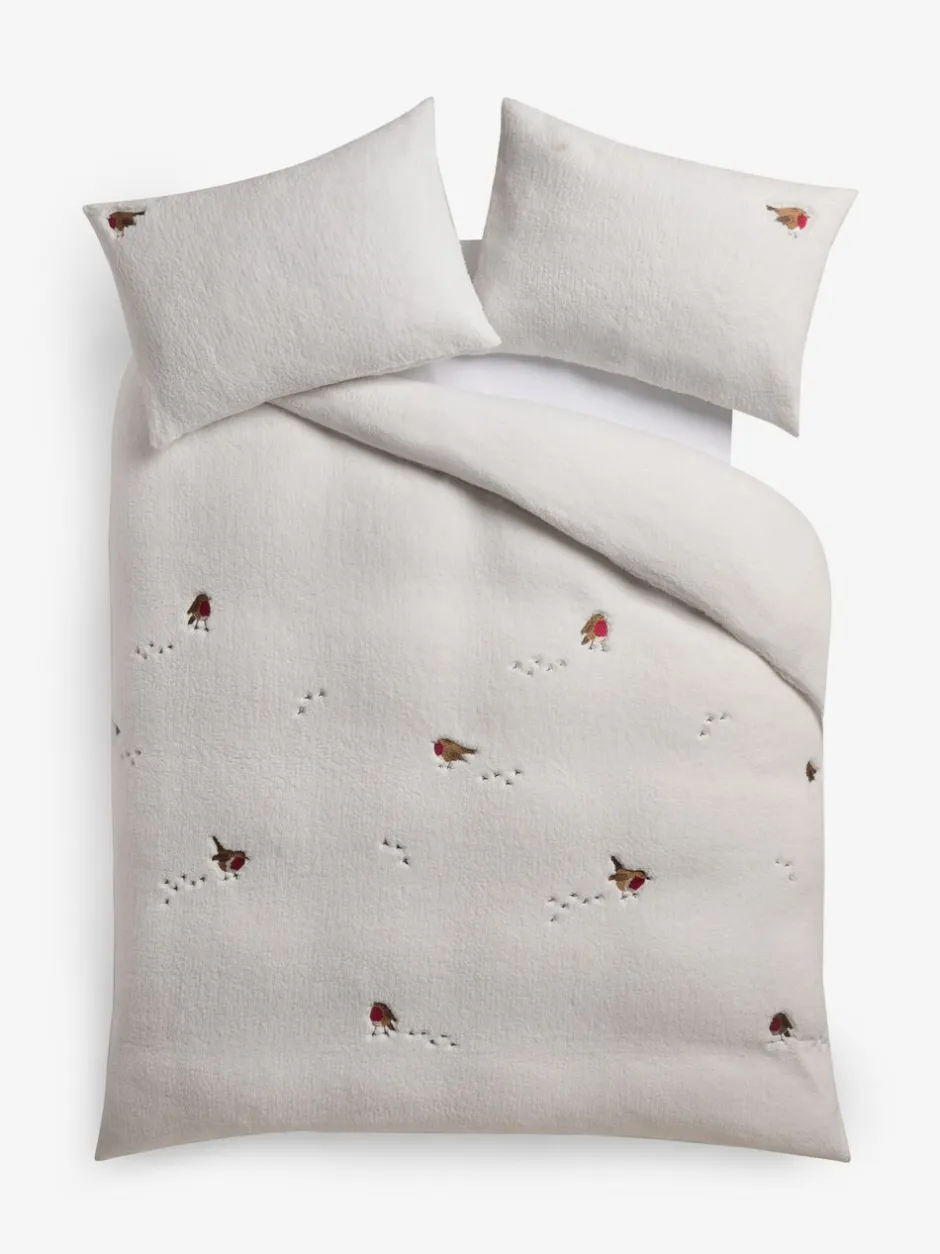 Beddengoedsets En Dekbedovertrekken*Next Christmas Robin fleece dekbedovertrek en kussensloop