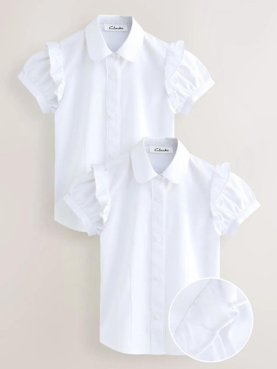 Overhemden En Blouses|Clarks Frill korte mouwen schooloverhemden 2 verpakking