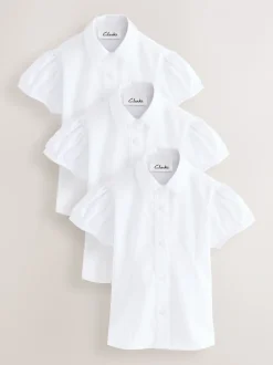 Overhemden En Blouses*Clarks getailleerde schooloverhemden met korte mouwen 3 set