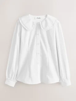 Overhemden En Blouses|Clarks Kraag Lange Mouw Schoolshirts 2 Pack