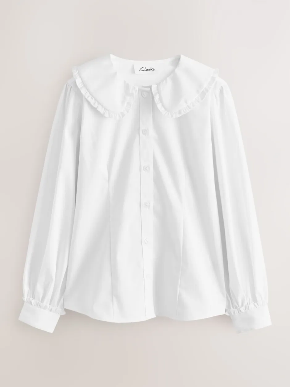 Overhemden En Blouses|Clarks Kraag Lange Mouw Schoolshirts 2 Pack