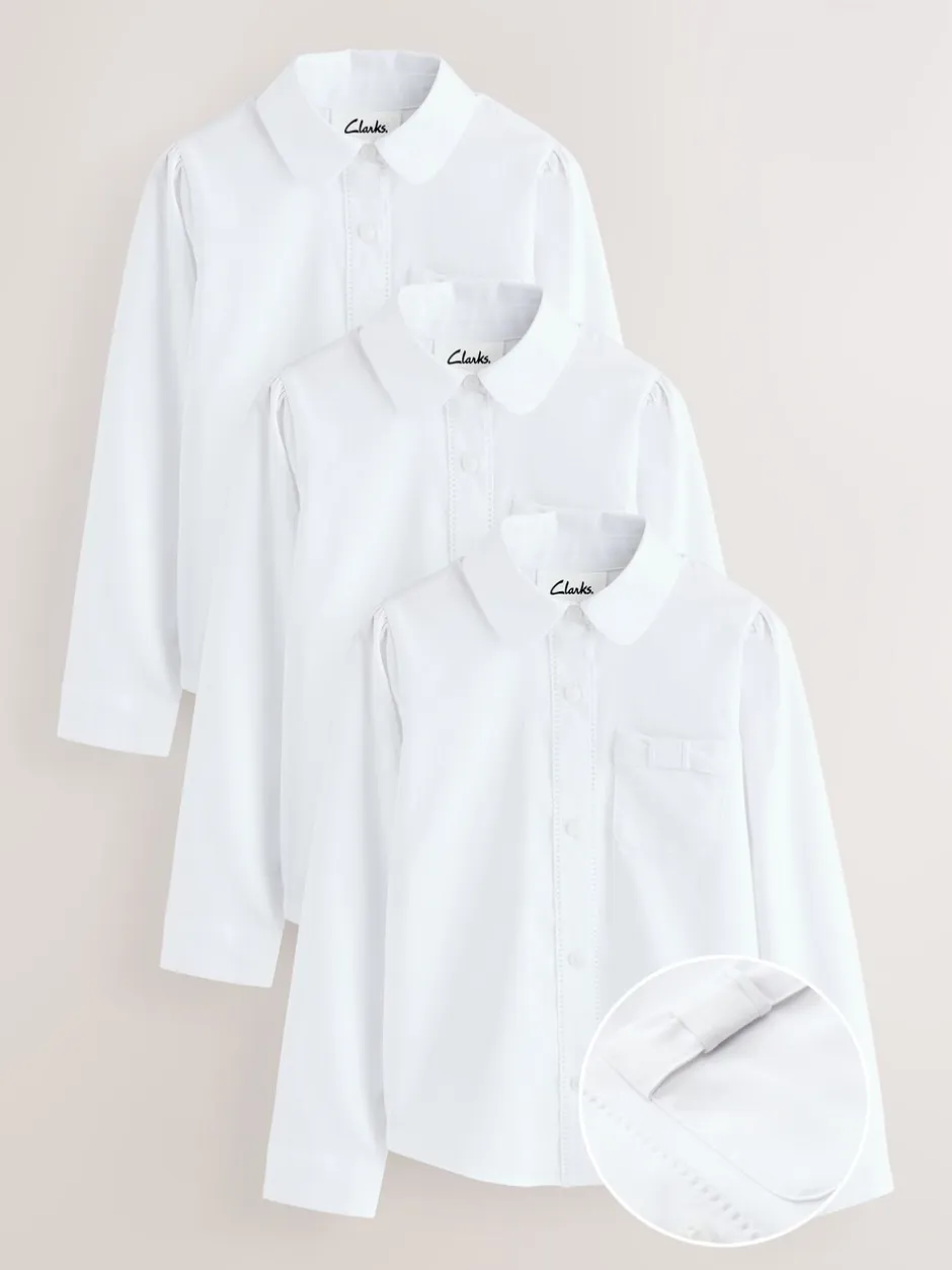Overhemden En Blouses*Clarks set van 3 schooloverhemden met lange mouwen en strik