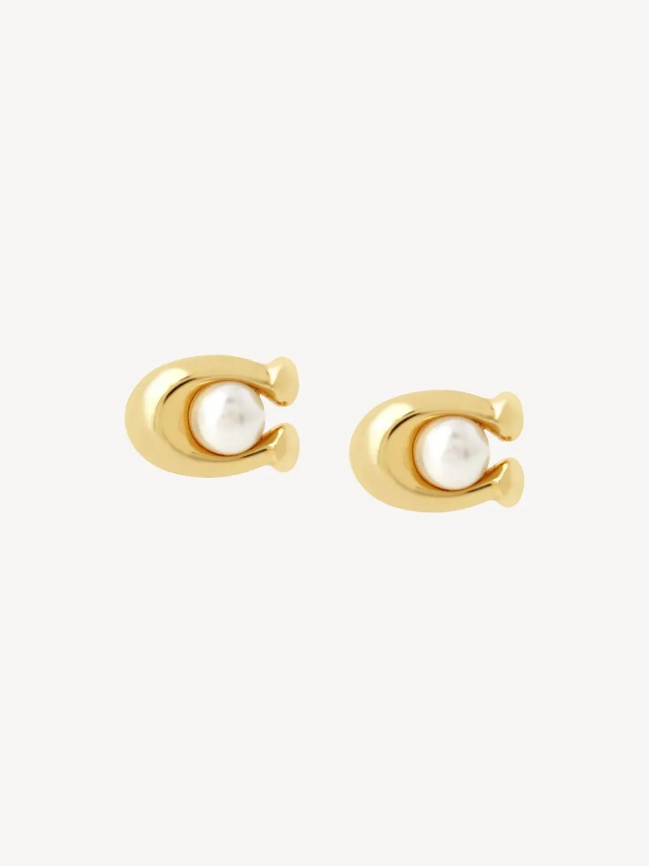 Sieraden*Coach Tone Signature oorknopjes met parel