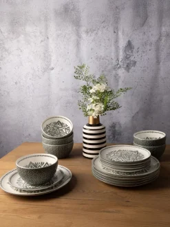 Eetservies En Pastaschalen*Code Maison 12 Piece Inari Dinner Set Groen