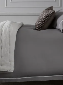 Beddengoedsets En Dekbedovertrekken|Next Collection Luxe 600-draads 100% katoensatijnen luxe dekbedovertrek- en kussensloopset Grijs