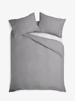 Beddengoedsets En Dekbedovertrekken|Next Collection Luxe 600-draads 100% katoensatijnen luxe dekbedovertrek- en kussensloopset Grijs