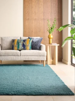 Vloerkleden En Lopers|Vloerkleden En Lopers|Next Comfortabel, wasbaar, hoogpolig vloerkleed Blauwgroen