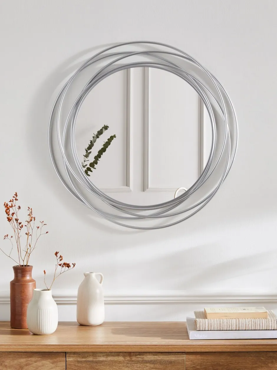 Spiegels|Next Contemporary Wire 60cm Wall Mirror Zilver