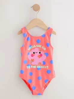 Badkleding|Badkleding*Next - Badpak (3 mnd-7 jr) Coral Pink Shell Polka Dot