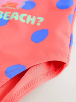 Badkleding|Badkleding*Next - Badpak (3 mnd-7 jr) Coral Pink Shell Polka Dot