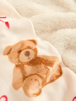Nachtkleding En Pyjama's|Pyjama's*Next Cream Bear Applique - Fleece Pyjamas Set (12mths-16yrs)