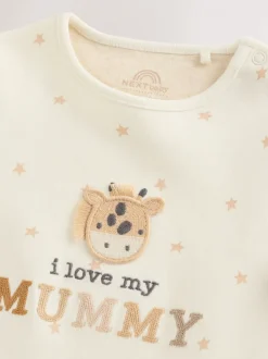 Rompertjes En Hemdjes|Rompertjes En Hemdjes*Next - Set van 1 babyrompertjes Cream Giraffe I Love My Mummy