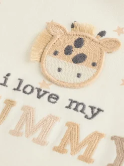 Rompertjes En Hemdjes|Rompertjes En Hemdjes*Next - Set van 1 babyrompertjes Cream Giraffe I Love My Mummy