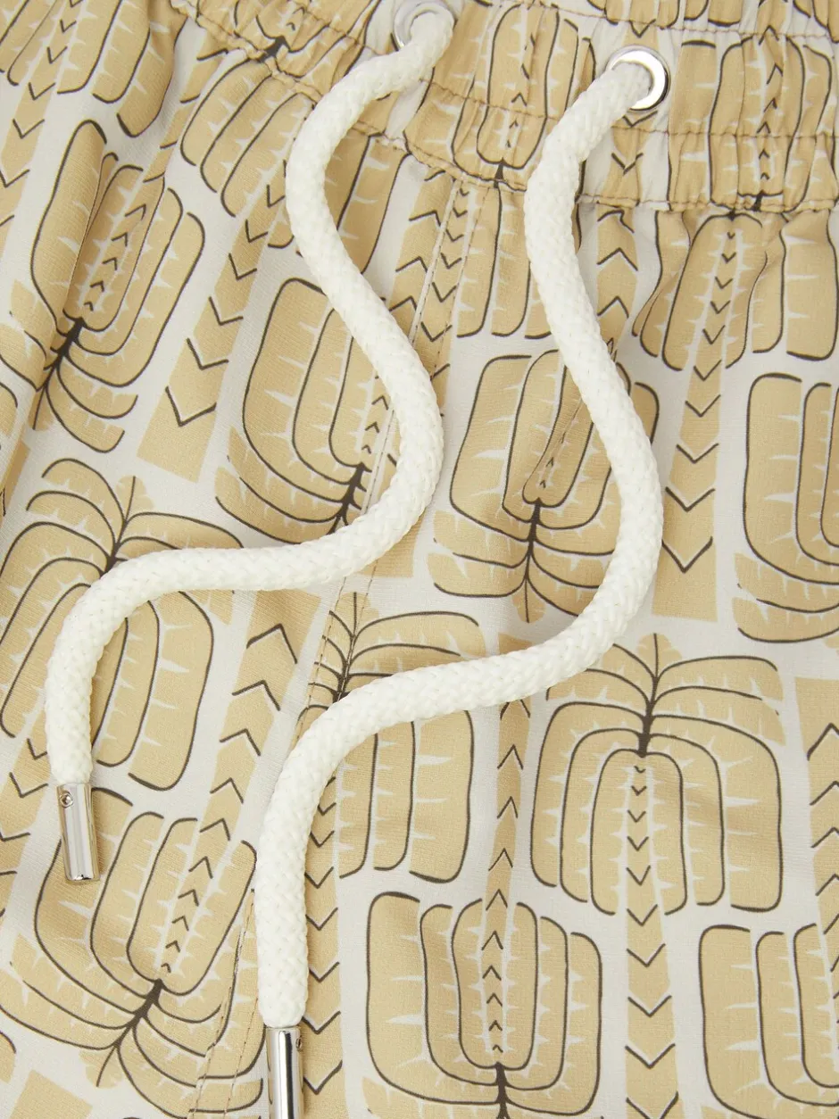 Badkleding|Frescobol Carioca - Rio Zwembroek Cream Palmeira Print