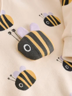 Sets En Combisets|Truien En Breisels|Next - Set met sweatshirt en legging (3 mnd-7 jr) Cream Stripe Bee