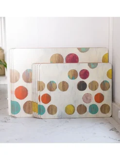 Tafellinnen En Placemats *Creative Tops Set van 4 grote placemats met kurken achterkant en retro kunst