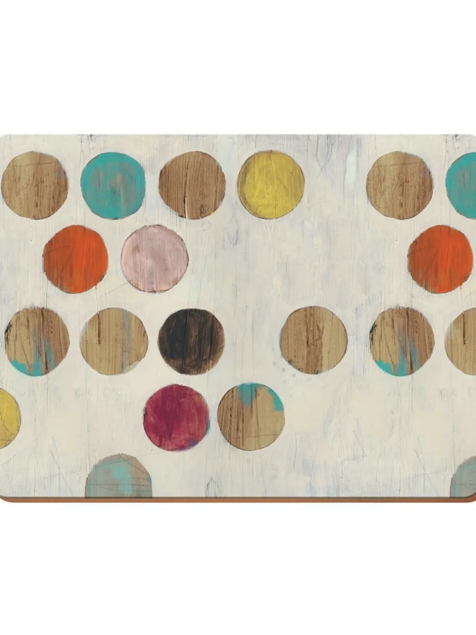 Tafellinnen En Placemats *Creative Tops Set van 4 grote placemats met kurken achterkant en retro kunst