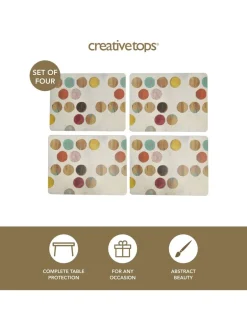 Tafellinnen En Placemats *Creative Tops Set van 4 grote placemats met kurken achterkant en retro kunst