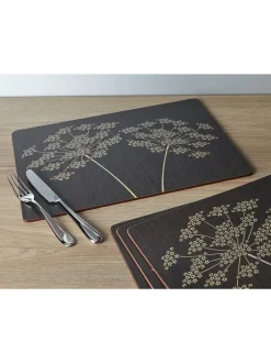 Tafellinnen En Placemats *Creative Tops Set van 4 grote Placemats met kurken achterkant en Kunstdruk