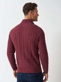 Gebreide Kleding*Crew Clothing Oarsman Cable Half Zip Jumper