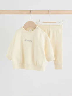 Sets En Combisets|Truien En Breisels*Next Crème - Baby Sweater en Leggings Set 2 Pieces (0mnd-2jr)
