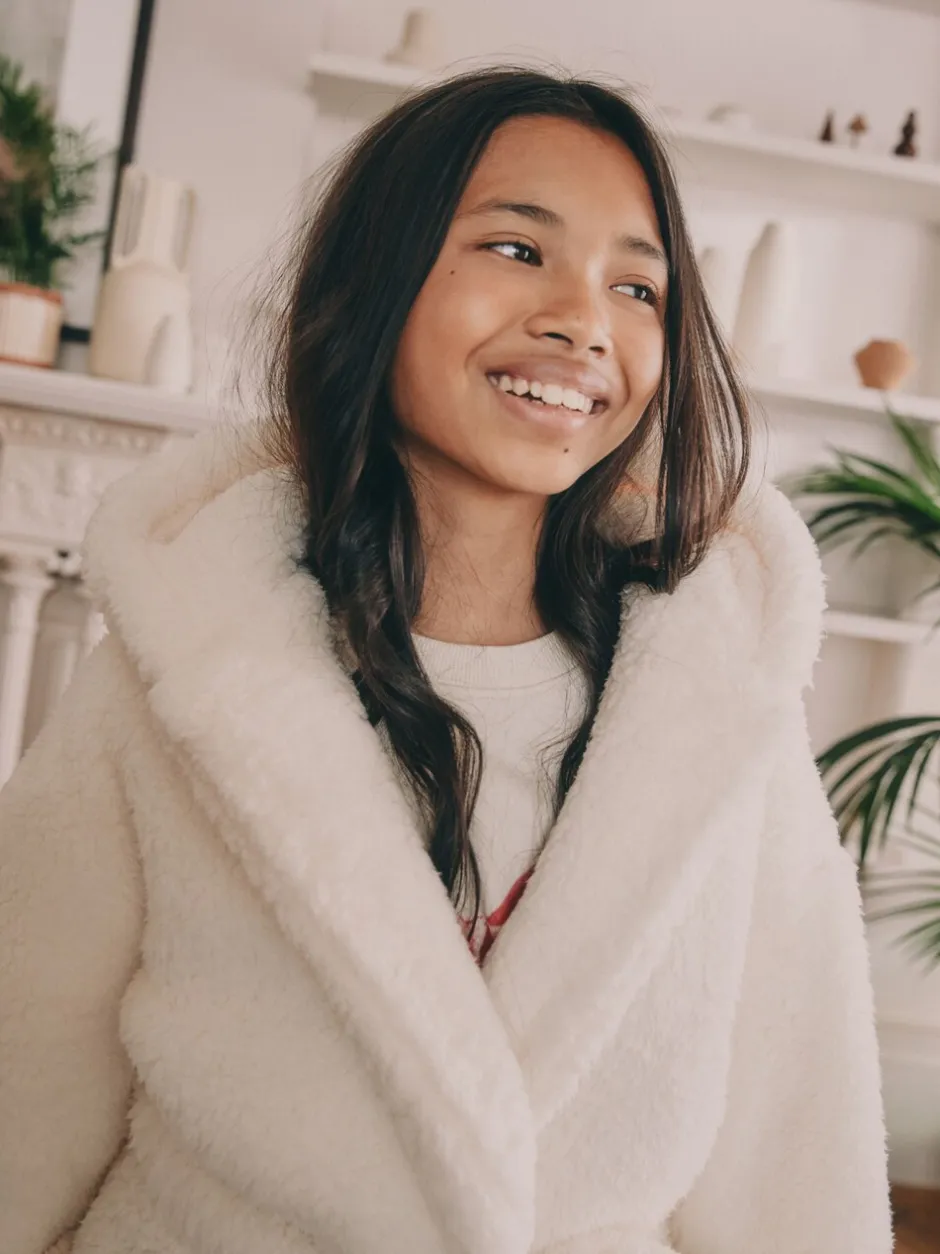 Kamerjassen|Next Crème - Badjas van teddyfleece met langere lengte (5-16jr)