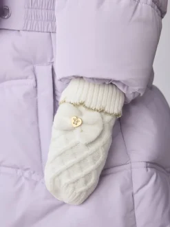 Mutsjes En Antikrabwantjes|Mutsen, Handschoenen En Sjaals*Baker by Ted Baker - - Set van muts met dubbele pompon en oren en wanten voor meisjes Crème