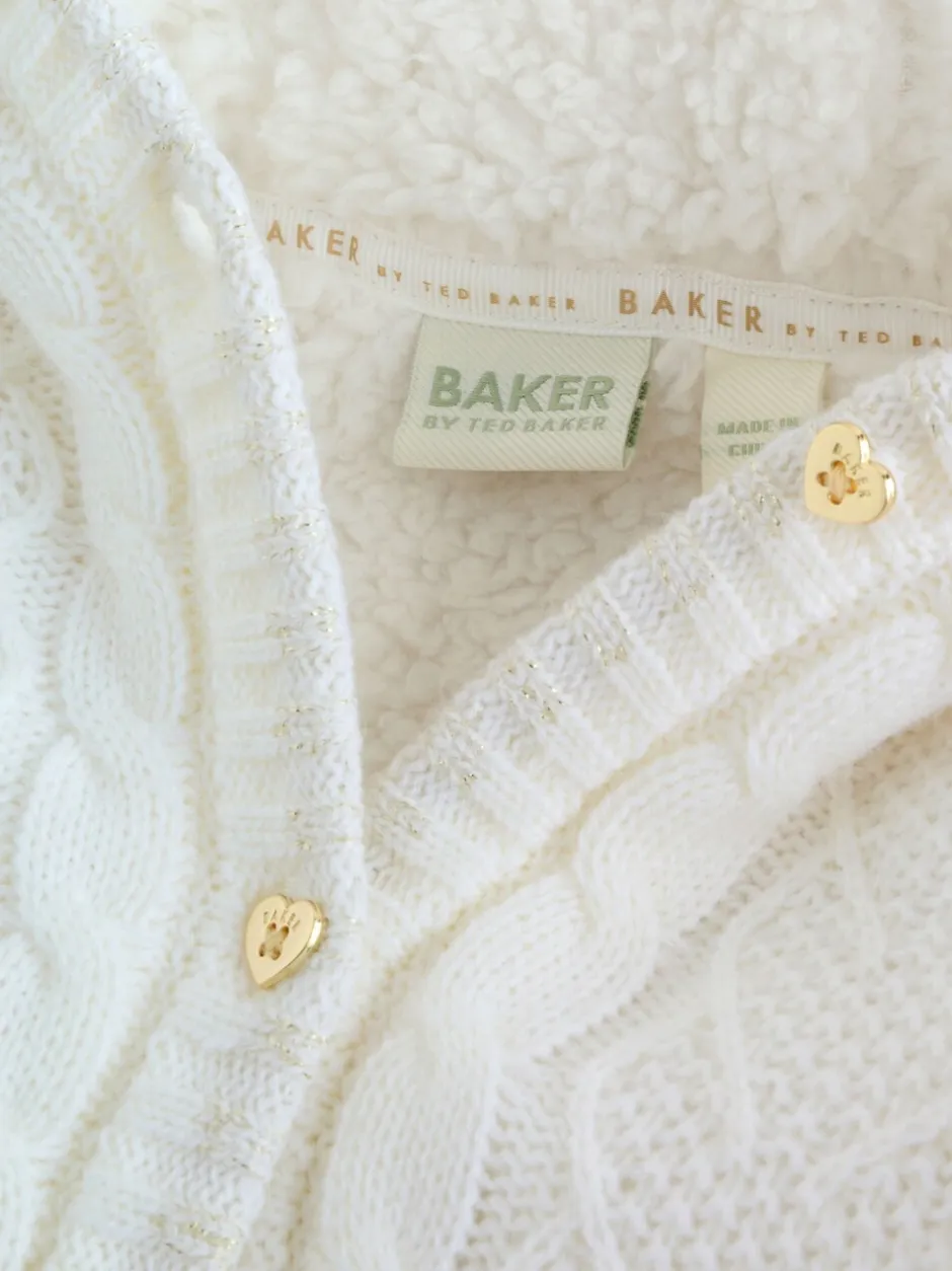 Jassen En Jacks*Baker by Ted Baker - gebreide vestjas met strikdetail Crème